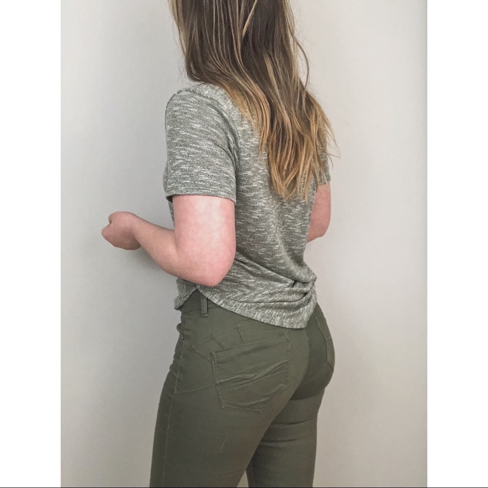 Army Green Mid Rise SkinnyJeans